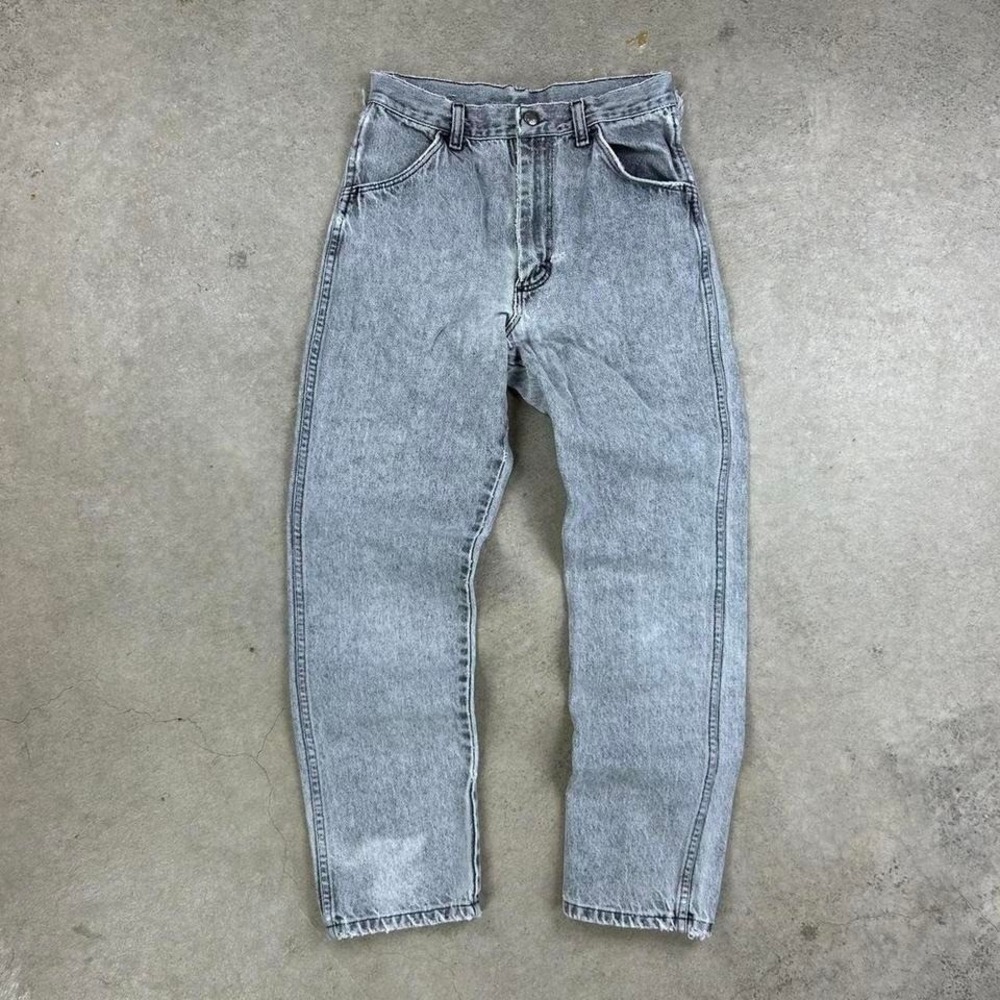 Vintage 90s Rustler Jeans Womens Size 16 Reg Faded Black Gray‎ Distressed Thrash